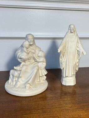 Porcelain bisque Christian figurines